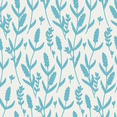 seamless vector retro pattern with contour lavender in blue - 300149475