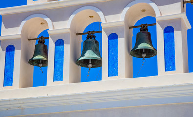 Obraz premium Traditional churches of Santorini, Cyclade island, Greece