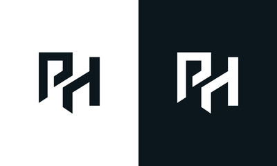 Minimalist abstract letter PH logo. This logo icon incorporate with two abstract shape in the creative process.