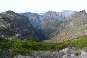 Hiking trail from Pico Arieiro to Pico Ruivo in Madeira, Portugal