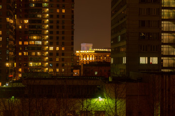 Evening cityscape of the sleeping area