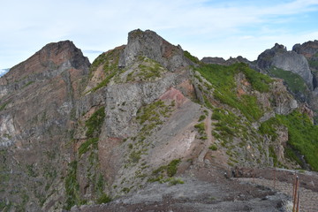 Hiking trail from Pico Arieiro to Pico Ruivo in Madeira, Portugal