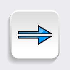 Vector Arrow icon with trendy flat style icon for web site design, logo, app, UI. Blue color isolated on white background