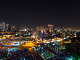 Fototapeta premium Cityscape of Ho Chi Minh City, Vietnam at night