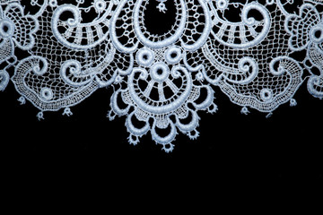 Pretty Vintage Victorian Lace on Black Background
