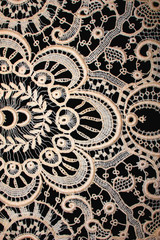 Pretty Vintage Victorian Lace on Black Background