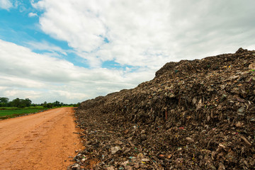 Fototapeta premium Mountain garbage in developing countries South East Asia 