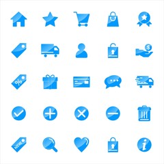 Set of ecommerce Icons with trendy flat style icon for web site design, logo, app, UI. Collection of online shopping icon. Vector illustration