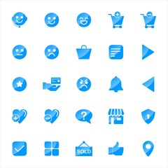Set of ecommerce Icons with trendy flat style icon for web site design, logo, app, UI. Collection of online shopping icon. Vector illustration