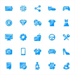 Set of ecommerce Icons with trendy flat style icon for web site design, logo, app, UI. Collection of online shopping icon. Vector illustration