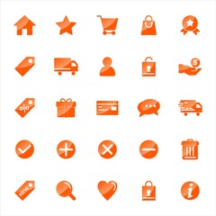 Set of ecommerce Icons with trendy flat style icon for web site design, logo, app, UI. Collection of online shopping icon. Vector illustration