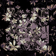 Watercolor seamless pattern. Abstract background with colorful  spring  field