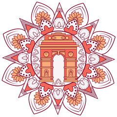 Mandala Indian Art - India Gate