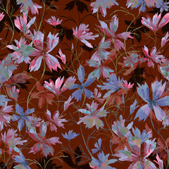 Fototapeta premium Watercolor seamless pattern. Illustration. Flowers