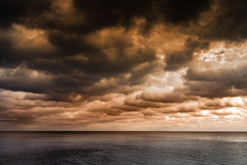 Cloudy day by gulf of Riga, Baltic sea.