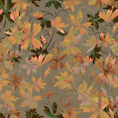 Watercolor seamless pattern. Illustration. Flowers