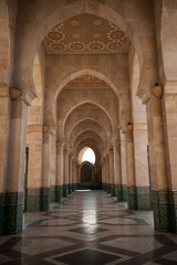 Fototapeta na wymiar interior of the mosque in casablanca morocco