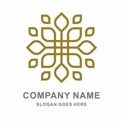 Geometric Ornament Cross Business Company Vector Logo Design