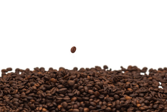 Coffee beans on isolated background. Good for wallpaper and background
