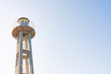 Small iron lighthouse along the Adriatic Sea. Termoli, Italy