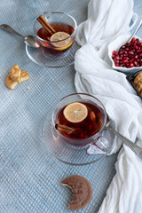 Refreshment time, Tasty homemade biscuits and pomegranate tea