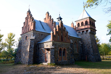 View of Saint Сlaire church (catholic). Gorodivka village, Ukraine