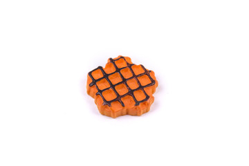 Childs toy plastic food molded 1/6th scale toasted frosted waffle