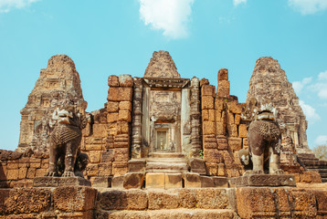 Acient Murals and cave paintings on Agkor Wat temple walls