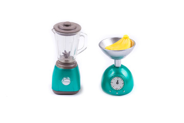 Obraz premium Childs toy plastic food molded 1/6th scale blender with bananas