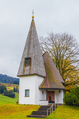Fototapeta na wymiar Chapel of St. brother Klaus(Heiliger Bruder Klaus Kapelle) in Oberstaufen, Bavaria, Germany