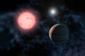 Naklejka na ściany i meble Fantastic planet. Elements of this image were furnished by NASA.
