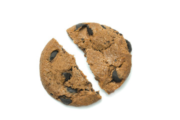 cookies with chocolate isolate on a white background.