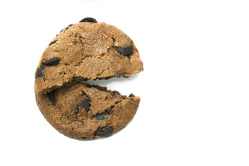 cookies with chocolate isolate on a white background.