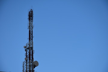 Antenna transmission communication. Cell phone signal base station