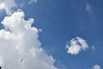 Blue sky background and white clouds soft focus. blue sky cloudsfor background.Natural background.