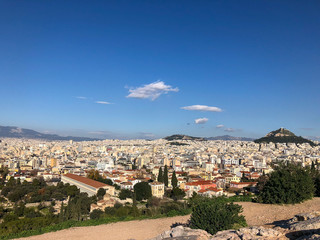 Fototapeta na wymiar blue skies over Athens