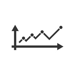 Market trend icon in flat style. Financial growth vector illustration on white isolated background. Increase business concept.