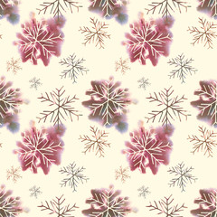 Snow flakes seamless pattern. 