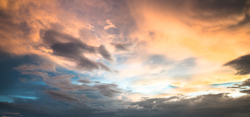 Naklejka na ściany i meble Beautiful sky with cloud sunset
