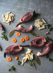 Ingredients fish soup on the table