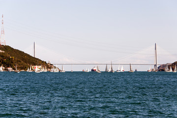 Yacht sailing race of Bosphorus cup in Istanbul, Turkey 
