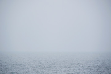 foggy Baltic sea in neutral colors