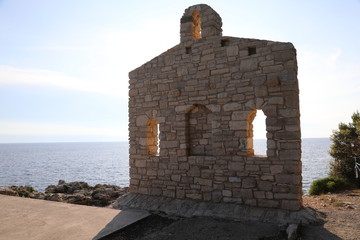 One wall left of the house at seaside