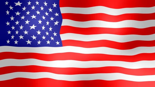 animated background seamless loop video waving american flag - color red blue white - symbol of usa united states of america