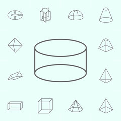 geometric figures, cylinder outline icon. Elements of geometric figures illustration icon. Signs and symbols can be used for web, logo, mobile app, UI, UX