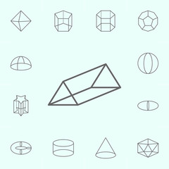 geometric figures, triangular prism outline icon. Elements of geometric figures illustration icon. Signs and symbols can be used for web, logo, mobile app, UI, UX