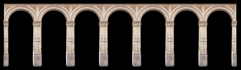 Elements of architectural decorations of buildings, arches, doorways and windows. On the streets in...