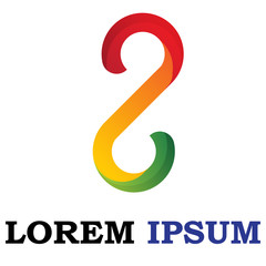 beatiful logo abstract TWO colorful