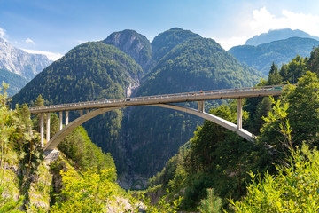 Fototapeta premium Mountain road to Mangart, Ttriglav national park, Slovenia