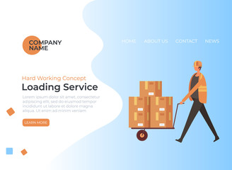 Loading shipment service concept. Vector flat graphic design cartoon illustration